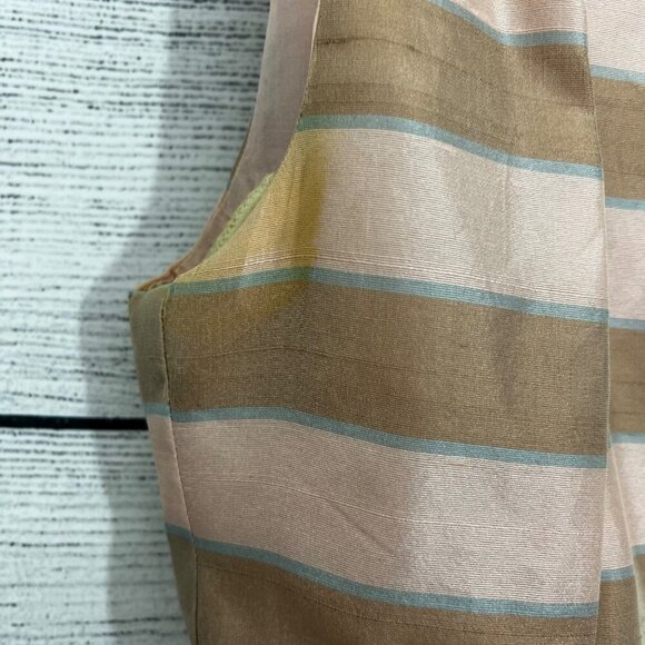 Vintage Kleinarts Sleeveless Striped Blouse w Bow Size S - Picture 2 of 4